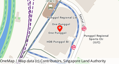 Map showing the location of ServiceSG at One Punggol.